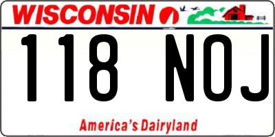 WI license plate 118NOJ