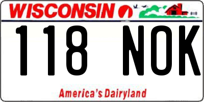 WI license plate 118NOK