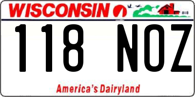 WI license plate 118NOZ