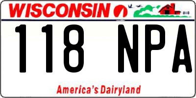 WI license plate 118NPA
