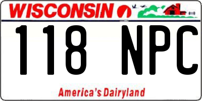 WI license plate 118NPC