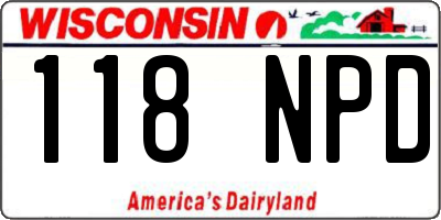 WI license plate 118NPD