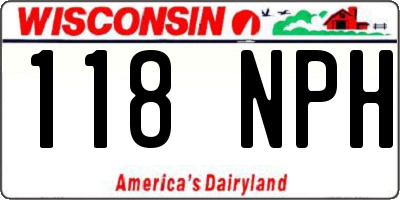WI license plate 118NPH
