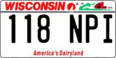 WI license plate 118NPI