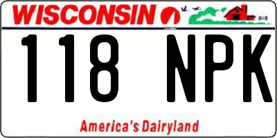 WI license plate 118NPK