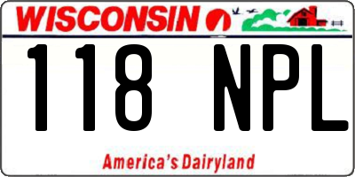 WI license plate 118NPL