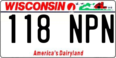 WI license plate 118NPN