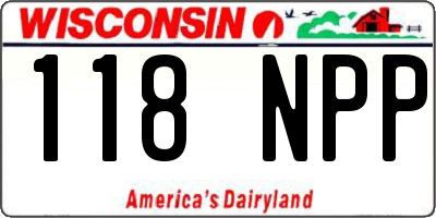 WI license plate 118NPP