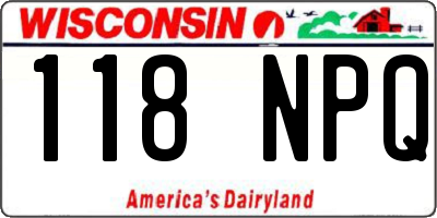 WI license plate 118NPQ