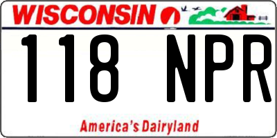 WI license plate 118NPR