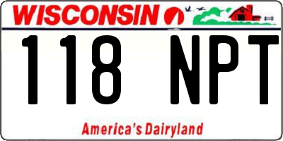 WI license plate 118NPT