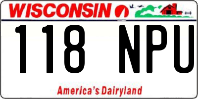WI license plate 118NPU