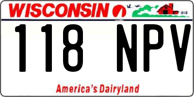 WI license plate 118NPV