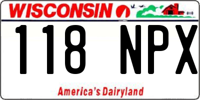 WI license plate 118NPX