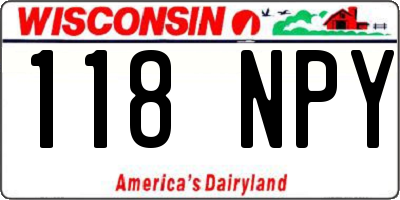WI license plate 118NPY