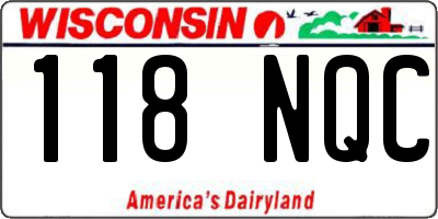 WI license plate 118NQC