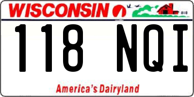 WI license plate 118NQI