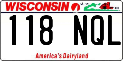 WI license plate 118NQL