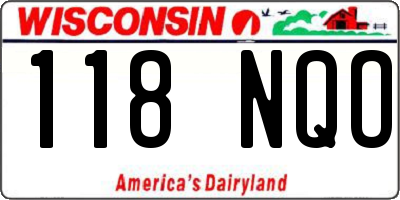 WI license plate 118NQO