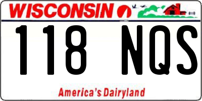 WI license plate 118NQS