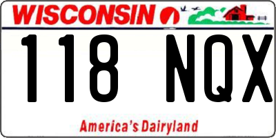WI license plate 118NQX