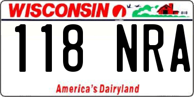 WI license plate 118NRA