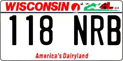 WI license plate 118NRB