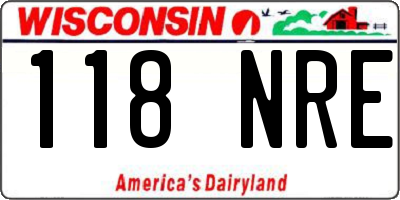 WI license plate 118NRE