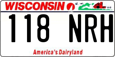 WI license plate 118NRH
