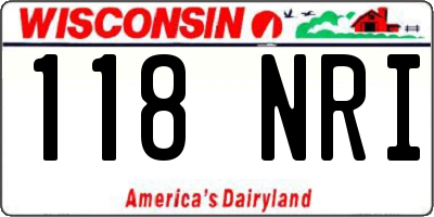 WI license plate 118NRI