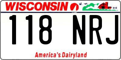 WI license plate 118NRJ