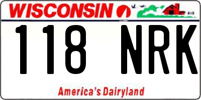 WI license plate 118NRK