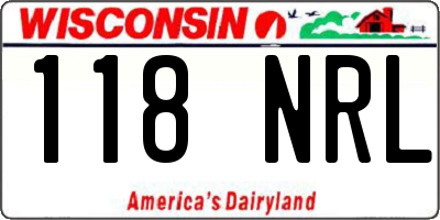 WI license plate 118NRL