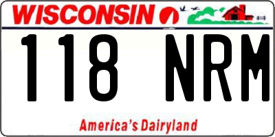 WI license plate 118NRM