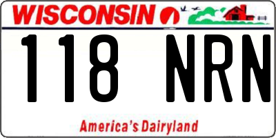WI license plate 118NRN