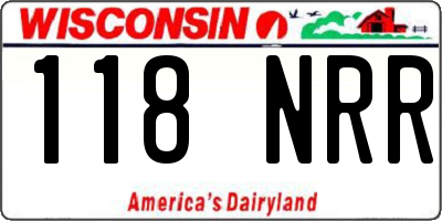 WI license plate 118NRR