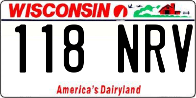 WI license plate 118NRV