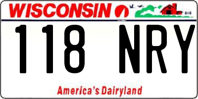 WI license plate 118NRY