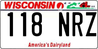 WI license plate 118NRZ