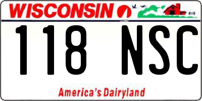 WI license plate 118NSC