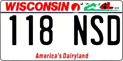 WI license plate 118NSD