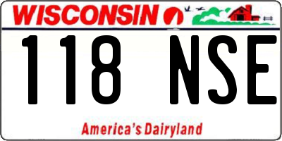 WI license plate 118NSE