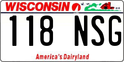 WI license plate 118NSG