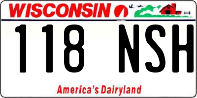 WI license plate 118NSH