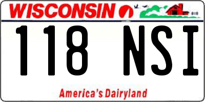 WI license plate 118NSI