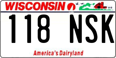 WI license plate 118NSK