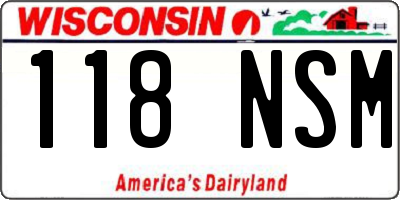 WI license plate 118NSM