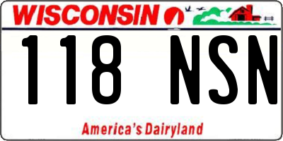 WI license plate 118NSN