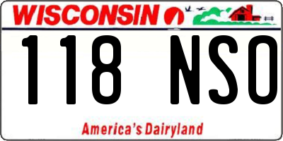 WI license plate 118NSO