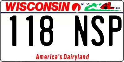 WI license plate 118NSP